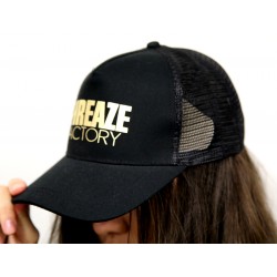 Black Metallic Gold Snap Back Cap