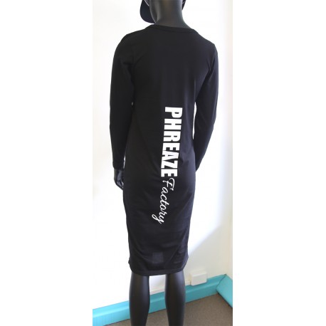 PFC Back Caligraphy Organic Long Sleeve Dress